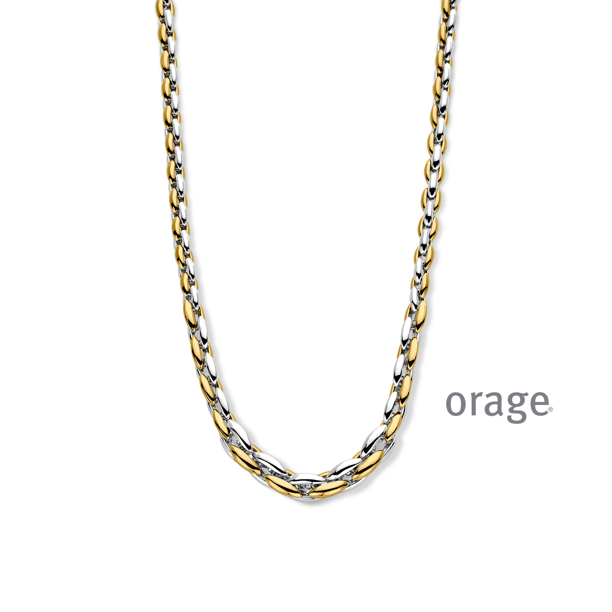 Orage Collier argent rhodié bicolore BC175