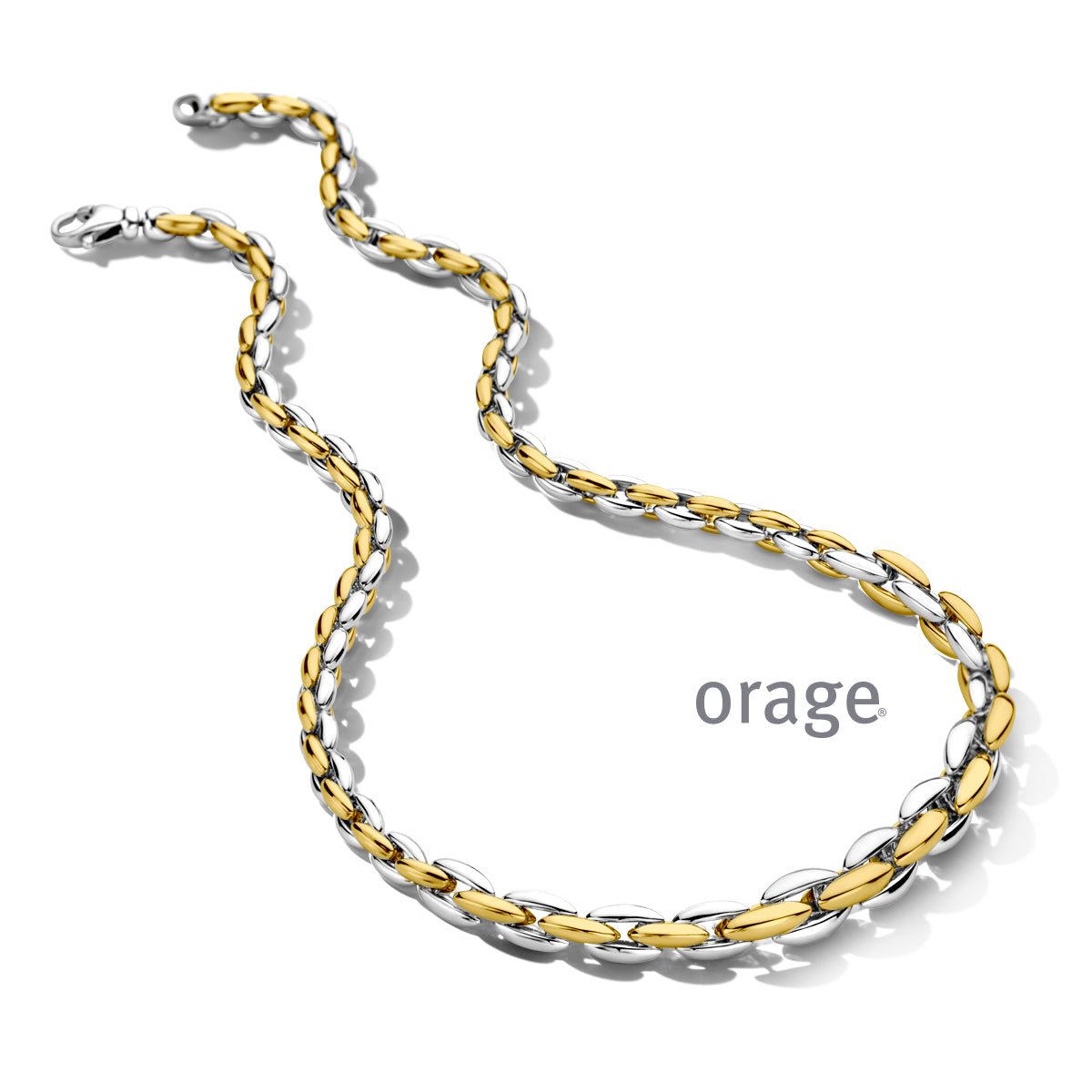 Orage Collier argent rhodié bicolore BC175