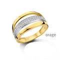 Orage Bague pavée plaqué or zircons BC176