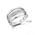 Orage Bague pavée argent rhodié zircons BC177