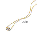 Orage Collier motif lignes plaqué or zircons BC182