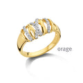 Orage Bague motif lignes plaqué or zircons BC183