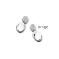 Orage Boucles d'oreilles pendantes pavées argent rhodié zircons BC190