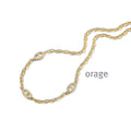 Orage Collier trois ovales plaqué or zircons BC192