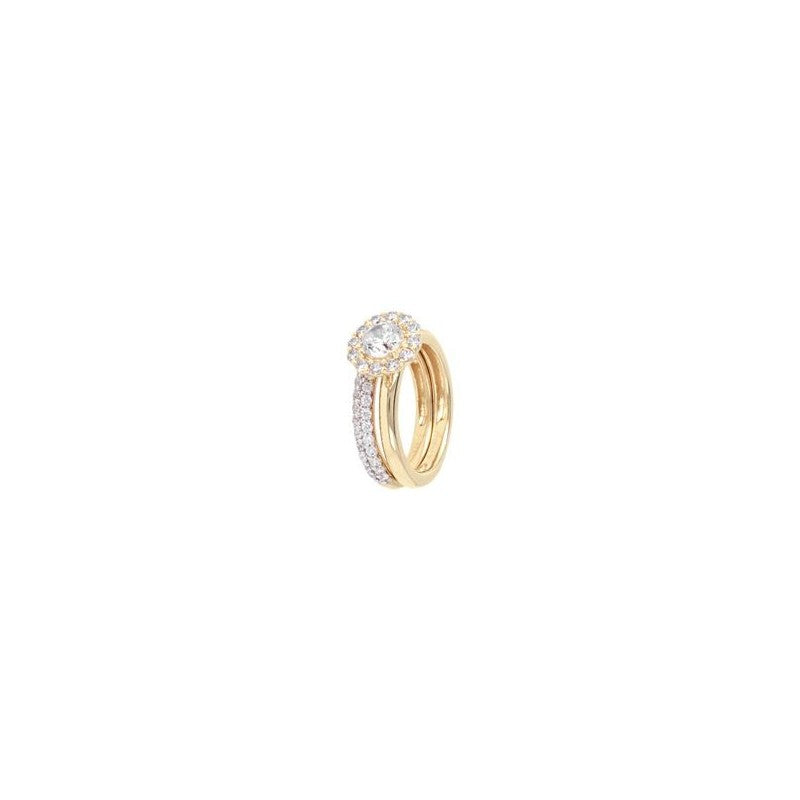 Bronzallure Set Of 2 Shiny Textured Cz Ring WSBZ00509Y.Y-22
