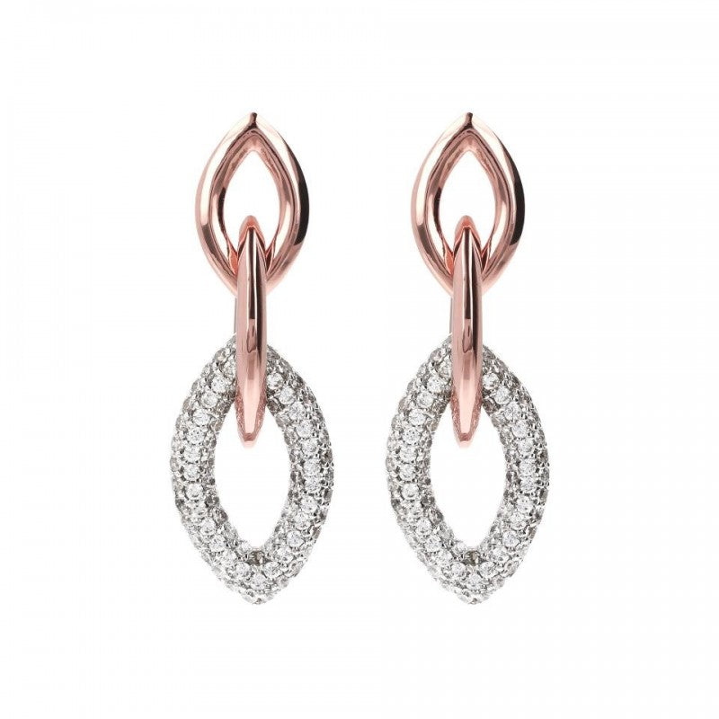 Bronzallure Shiny Marquise Link Earring Wcz WSBZ01087.WR