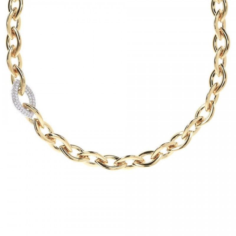 Bronzallure Shiny Marquise Link Neck W Cz Ge WSBZ01111Y.WY