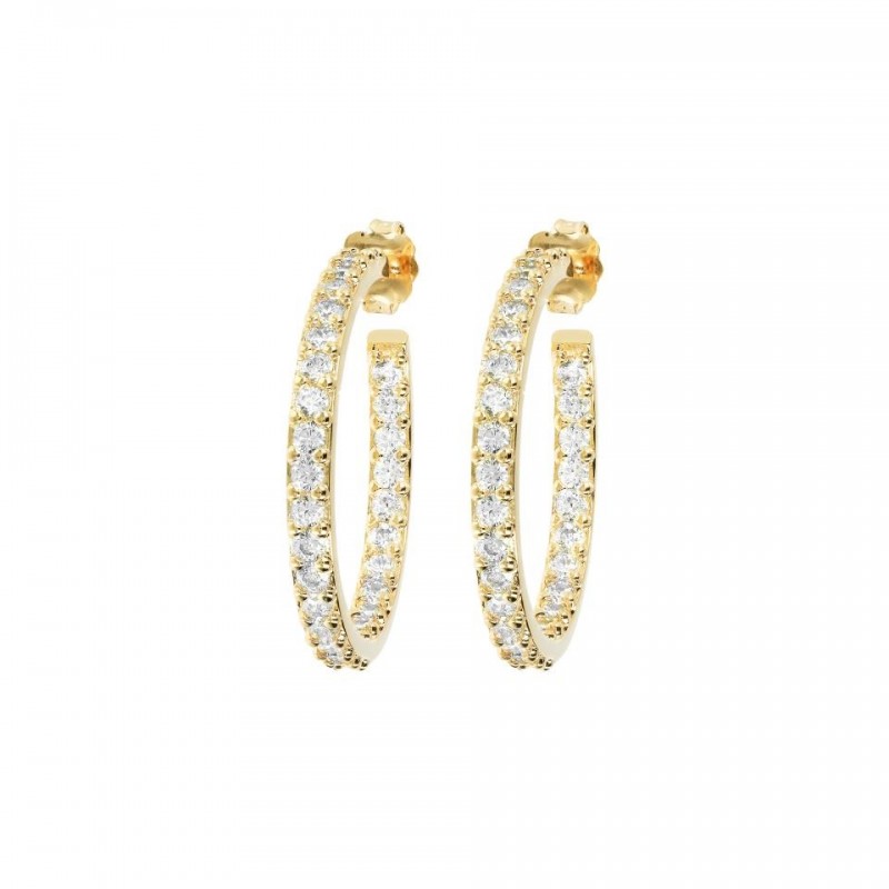 Bronzallure Hoop Earrings W Cz White Cz WSBZ01277Y.Y