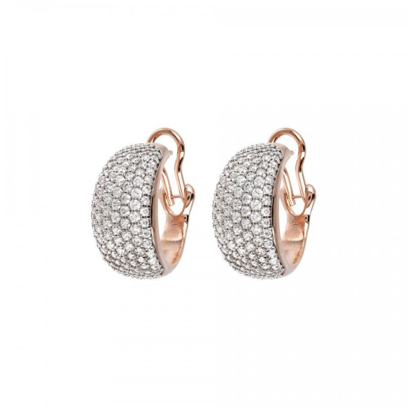 Bronzallure Hoop Earrings Pave White Cz WSBZ01403.W