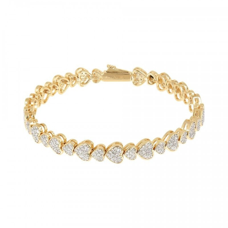 Bronzallure Tennis Brac W Heart Shape Pave E WSBZ01471Y.W