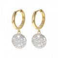 Bronzallure Hoop Earrings Wdangle Round Pave WSBZ01592Y.Y
