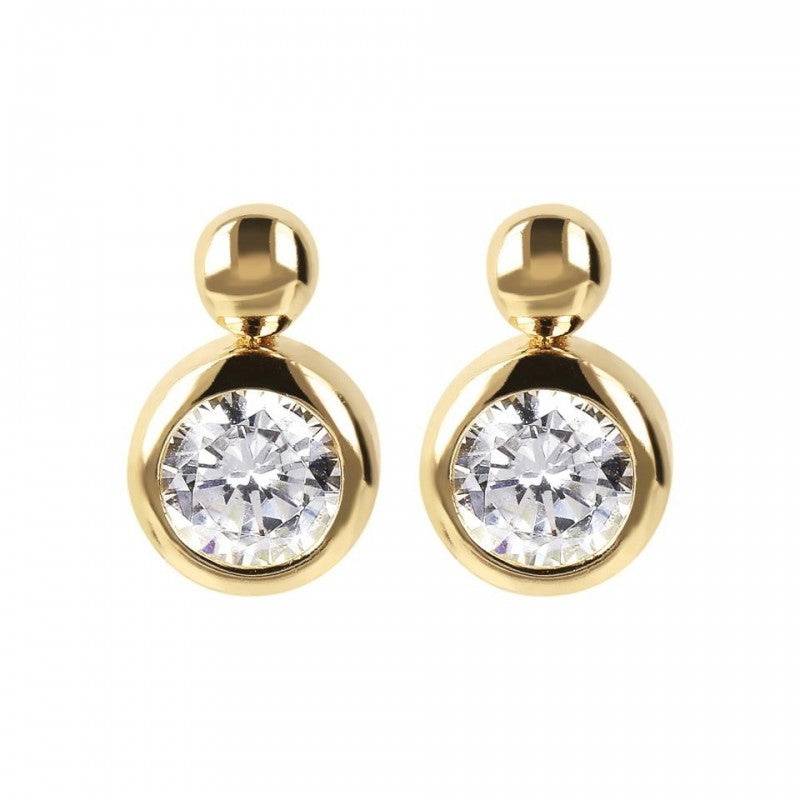 Bronzallure Golden Polished Earrings With Cz WSBZ01802Y.Y
