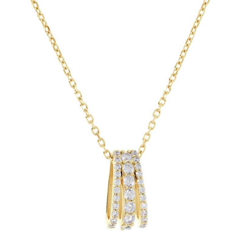 Bronzallure Necklace With Three Strands Cz P WSBZ01982Y.Y