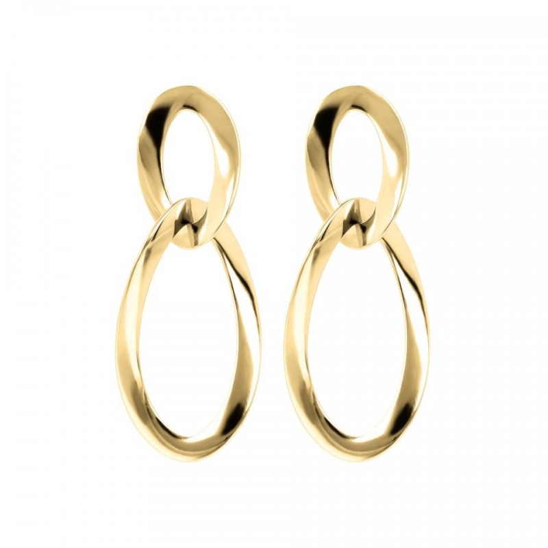 Bronzallure Golden Dangle Oval Element Earri WSBZ01984Y.YG