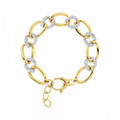 Bronzallure Curb Bracelet With Cz Pave Link WSBZ02014Y.Y