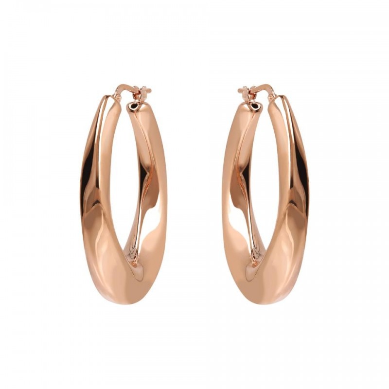 Bronzallure Electroformed Twisted Oval Hoop WSBZ02044.R