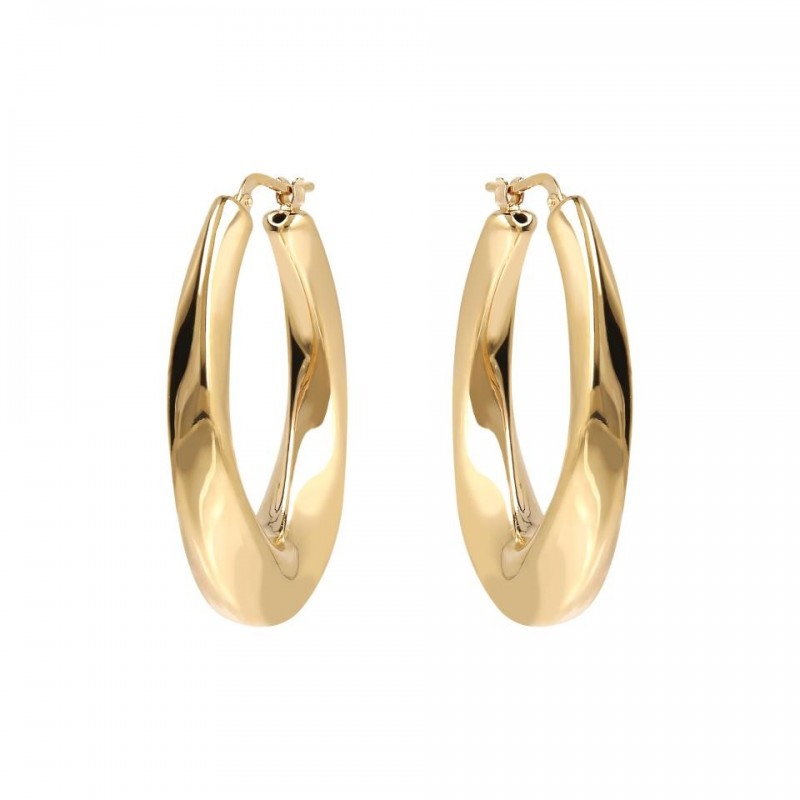 Bronzallure Electroformed Twisted Oval Hoop WSBZ02044Y.Y