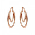 Bronzallure Two Strands Oval Hoop Earrings WSBZ02045.R