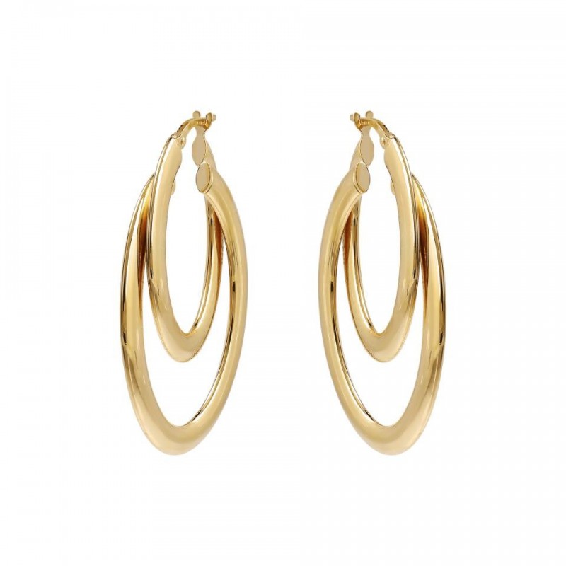 Bronzallure Two Strands Oval Hoop Earrings WSBZ02045Y.Y