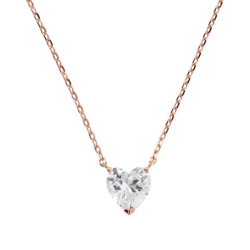 Bronzallure Heart Shape Gemstone Pendant Wit WSBZ02096.W