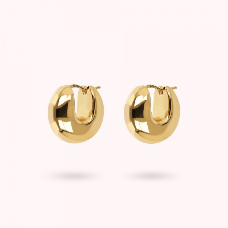 Bronzallure Bold Huggies Hoop Earrings Golde WSBZ02178Y.YG