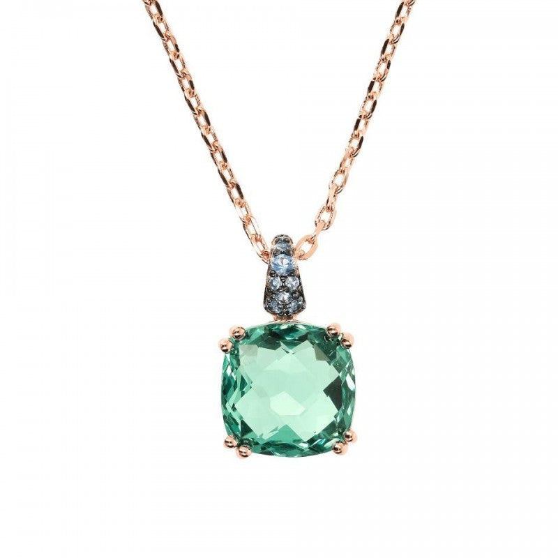 Bronzallure Necklace W Cushion Ron Cut Nanog WSBZ02180.GREEN
