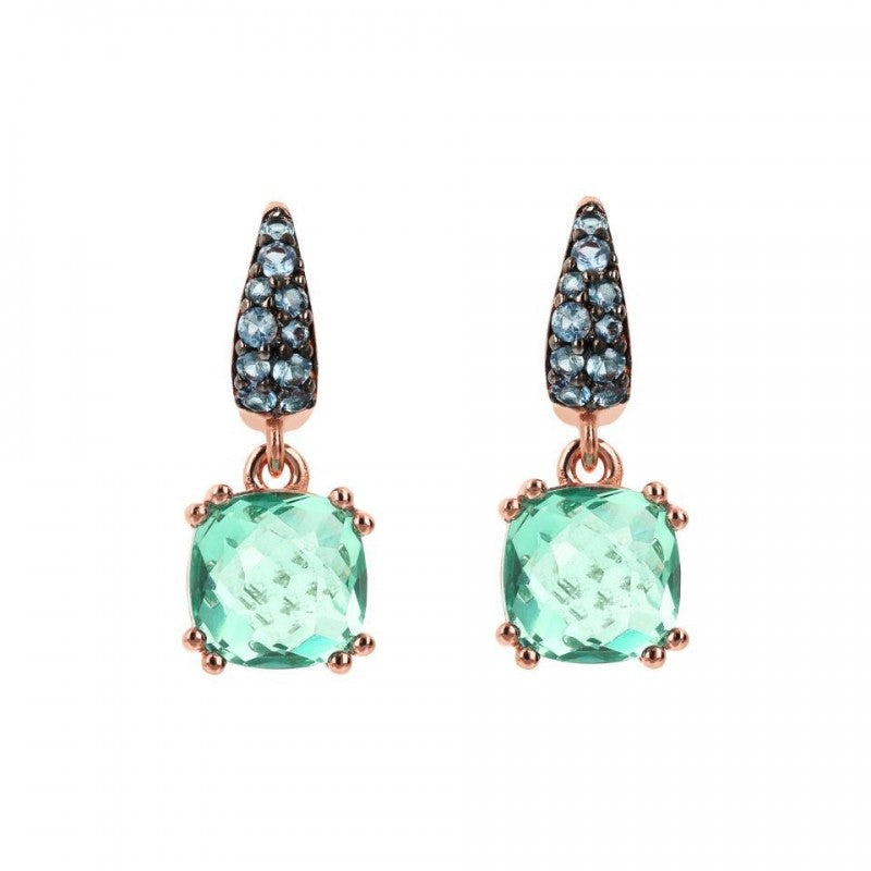 Bronzallure Earring With Cushion Random Cut WSBZ02182.GREEN