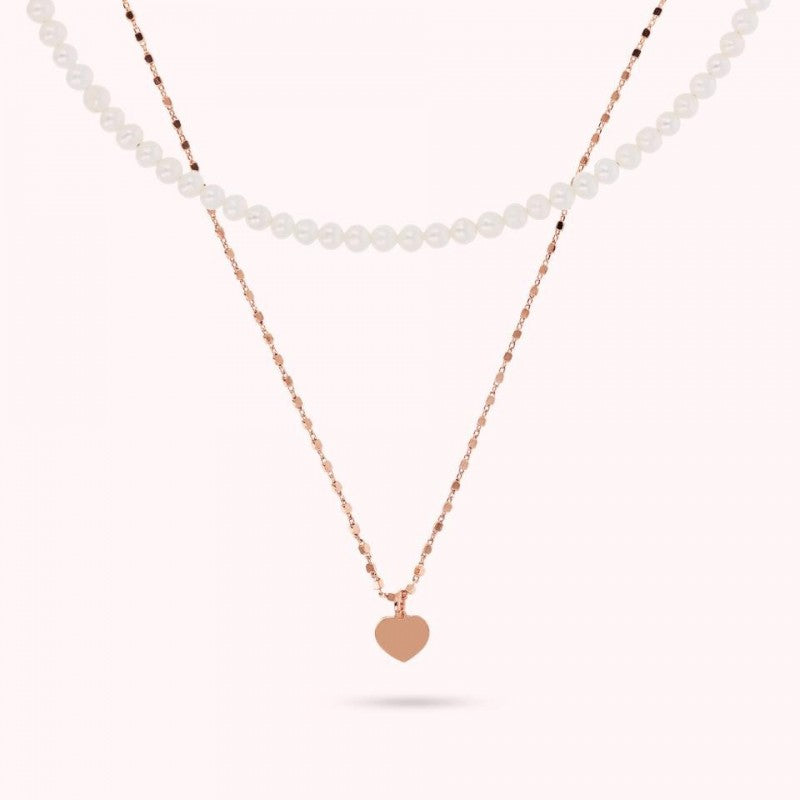 Bronzallure Multistrand Necklace W Pearls WSBZ02223.WPRL