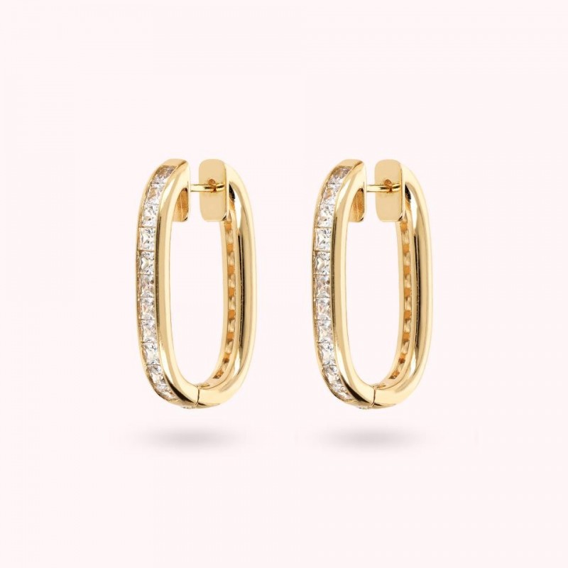 Bronzallure Golden Oval Hoop With Princess C WSBZ02264Y.WR
