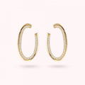 Bronzallure Golden Oval Hoop Earrings With C WSBZ02267Y.WR