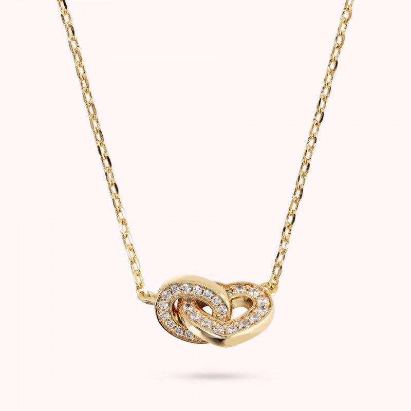 Bronzallure Golden Heart Necklace With Cz Fo WSBZ02280Y.YG
