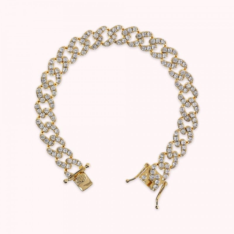 Bronzallure Golden Curb Link With Cz Rainbow WSBZ02327Y.WHI-180