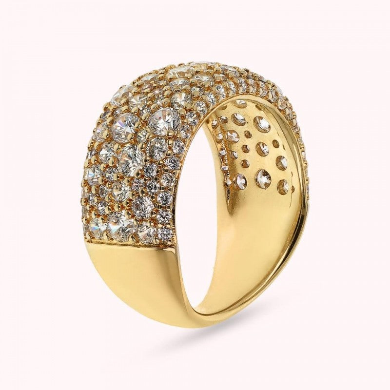Bronzallure Golden Ring With Pave Surface An WSBZ02331Y.LE-WH-14
