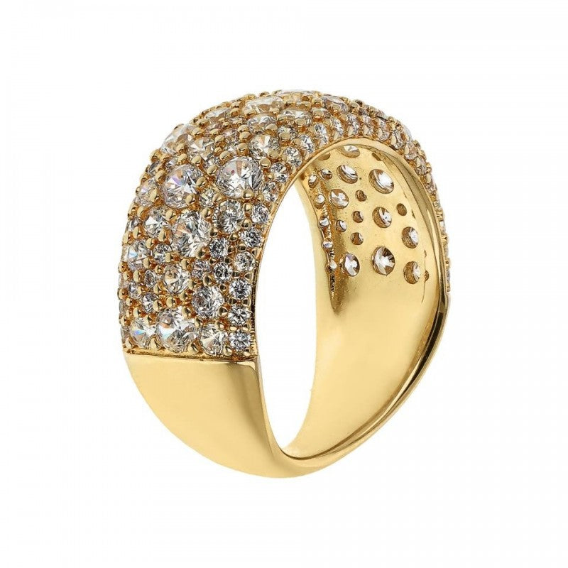 Bronzallure Golden Ring With Pave Surface An WSBZ02331Y.LE-WH-22