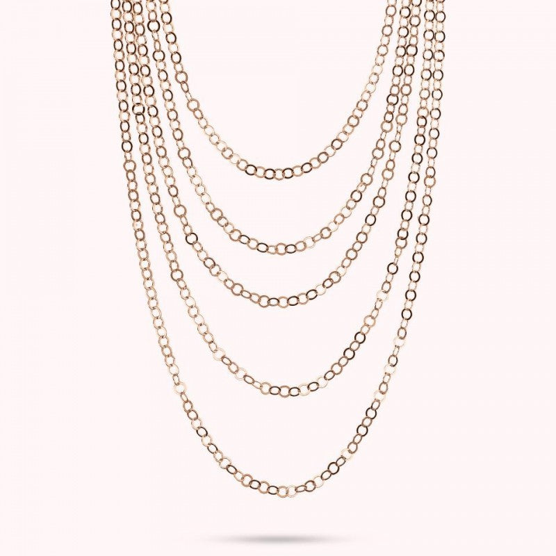 Bronzallure 5 Strands Necklace With Flat Rou WSBZ02354.R