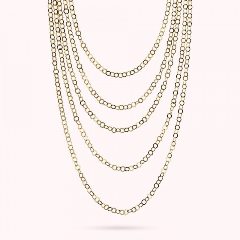 Bronzallure Golden 5 Strands Necklace With F WSBZ02354Y.YG