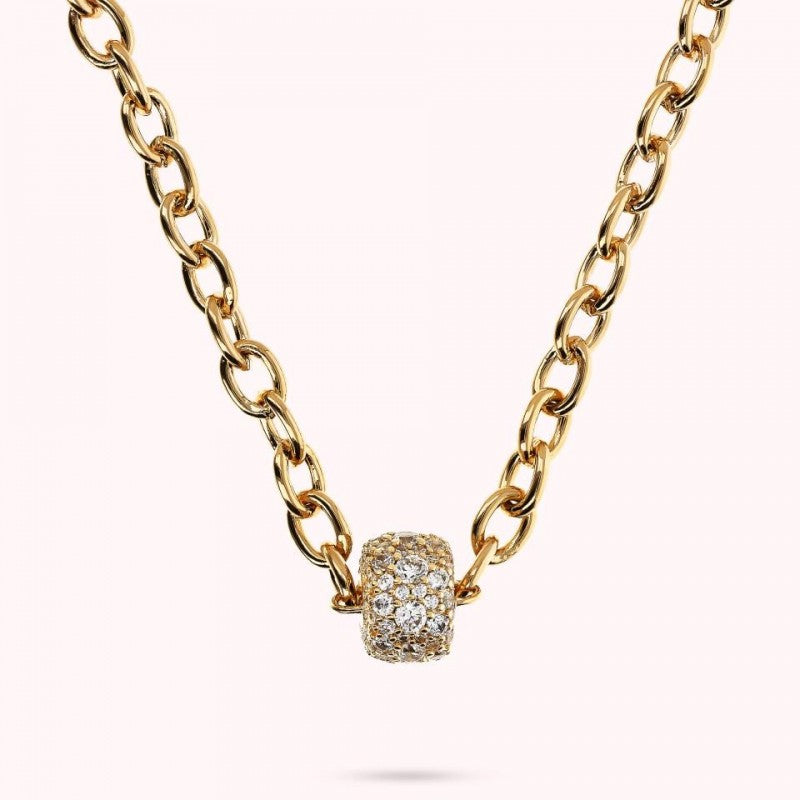 Bronzallure Golden Necklace With Cz WSBZ02377Y.WHITE-CZ