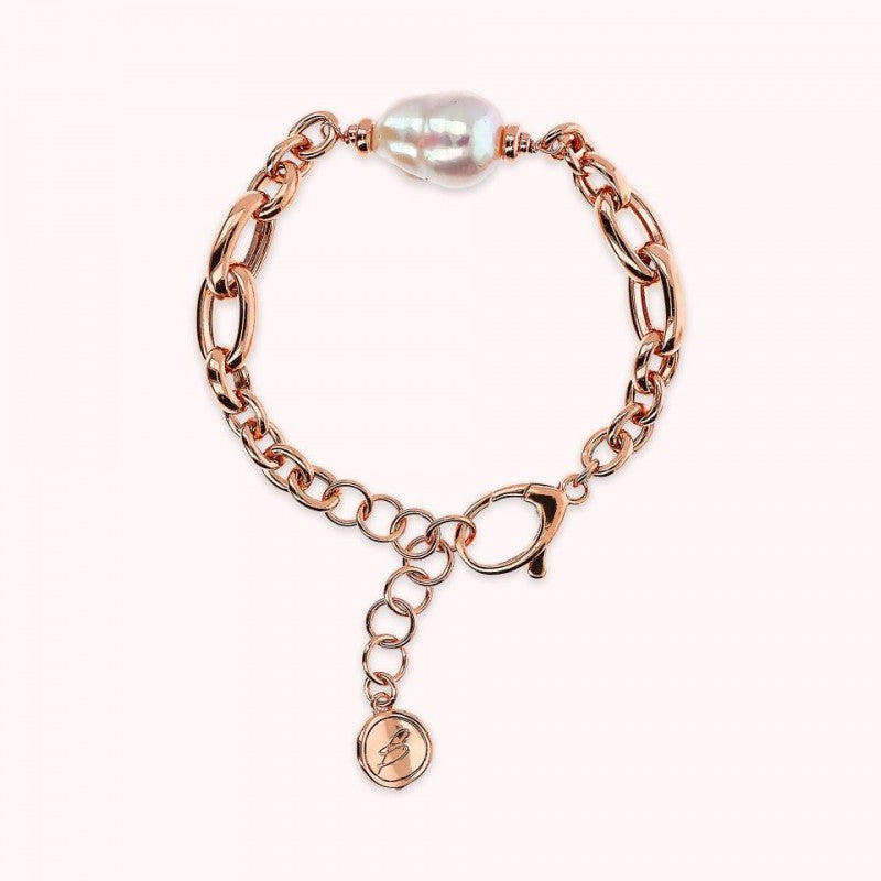 Bronzallure Pearl Bracelet With Link WSBZ02384.WPRL