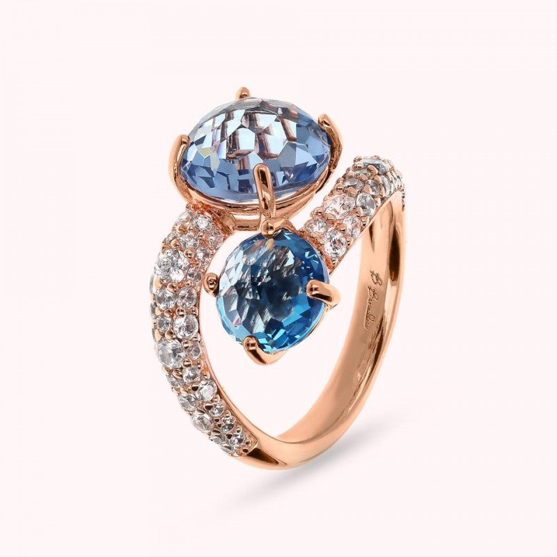 Bronzallure Contrarie Ring With Nano Gemston WSBZ02389.BLU-SP-20
