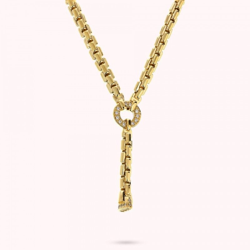 Bronzallure Golden Box Chain With Cz Lariat WSBZ02397Y.YG