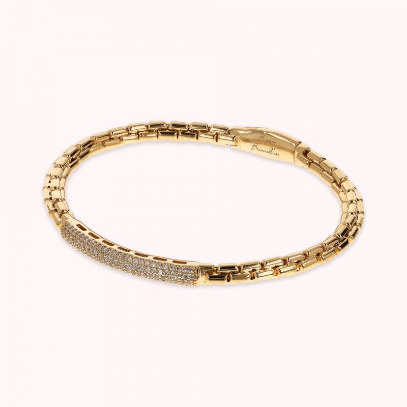 Bronzallure Golden Box Chain Polished Bangle WSBZ02400Y.YG