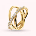 Bronzallure Yellow Gold Multiwire Ring Cubic WSBZ02409Y.WR-14