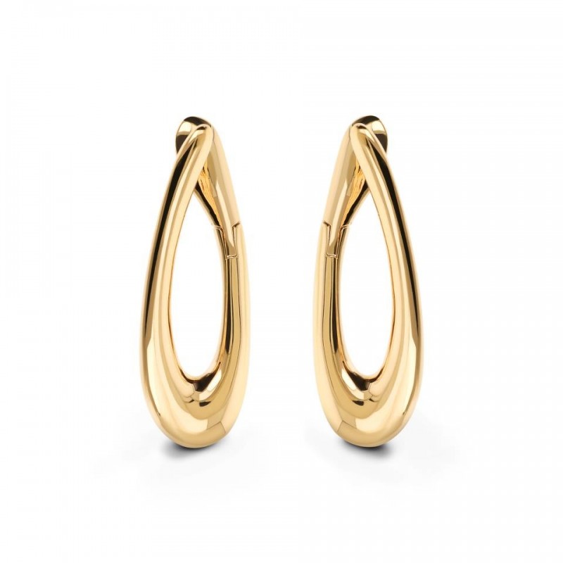Bronzallure Golden Polished Huggies Earrings WSBZ02454Y.YG