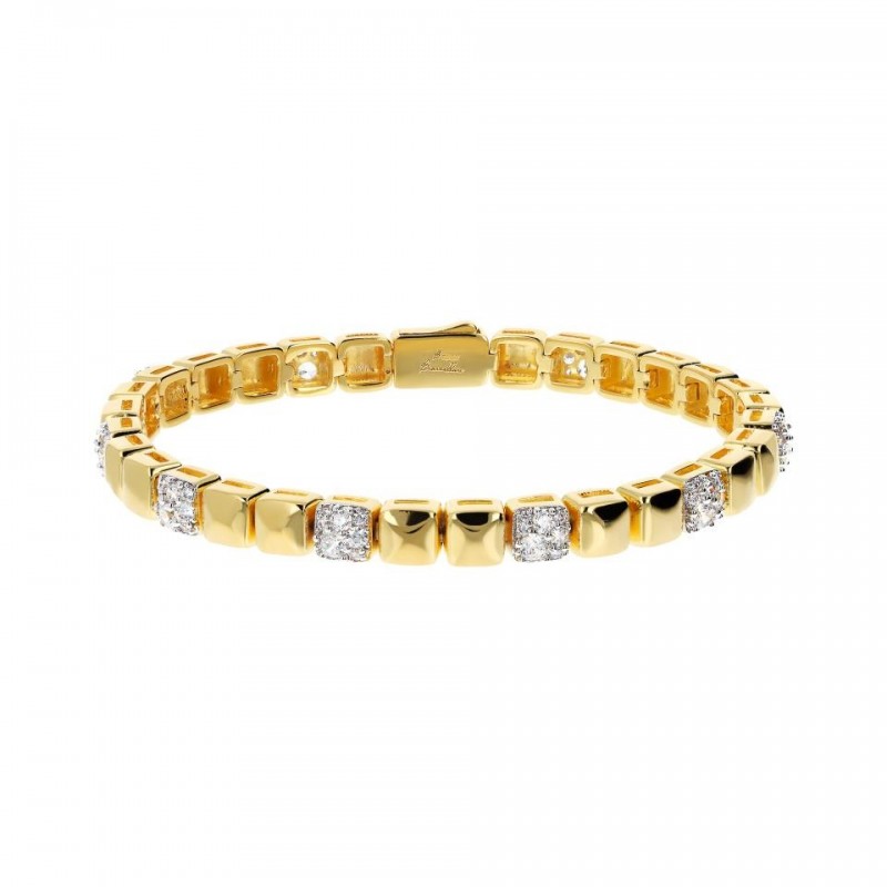 Bronzallure Golden Mixed Pave Bracelet WSBZ02460Y.WR