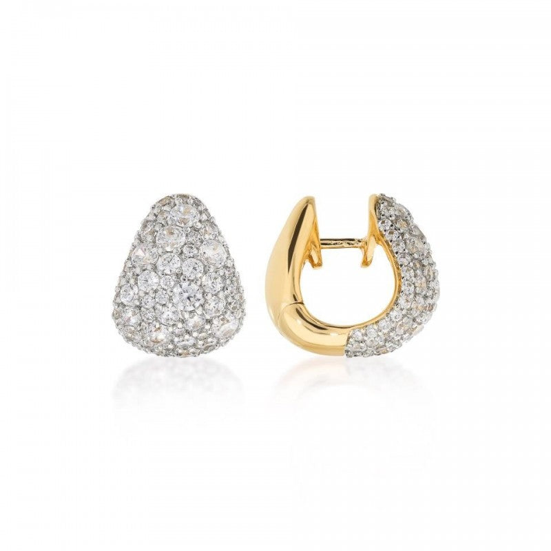 Bronzallure Golden Pave Huggies Earrings WSBZ02479Y.WR