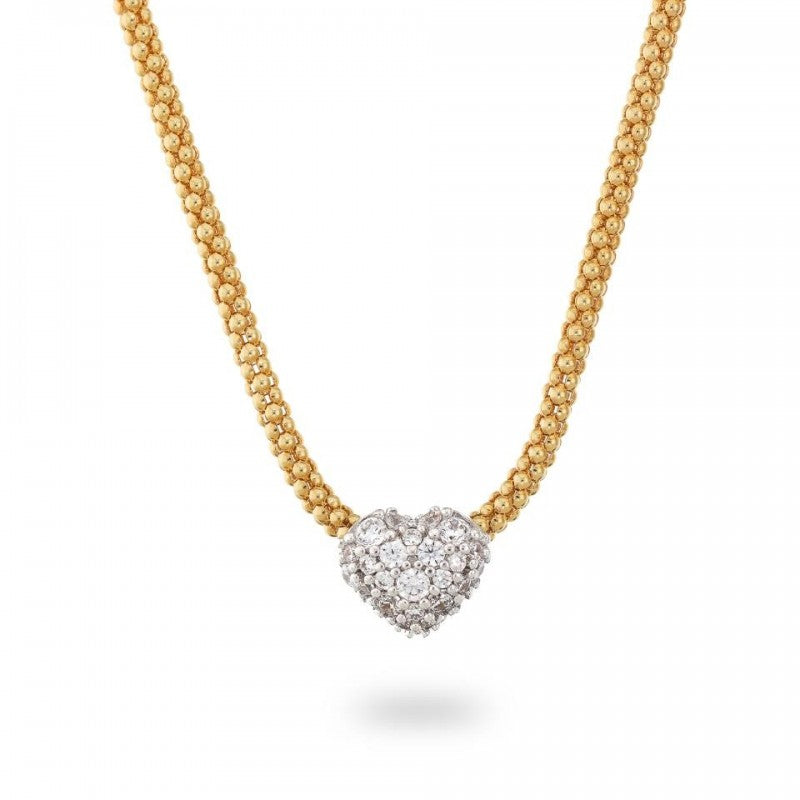 Bronzallure Pave Heart Necklace WSBZ02495Y.WR