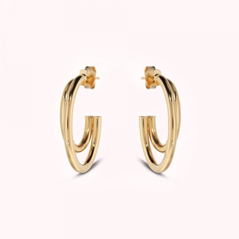 Bronzallure Multistrand Oval Hoop Earring WSBZ02503Y.YG