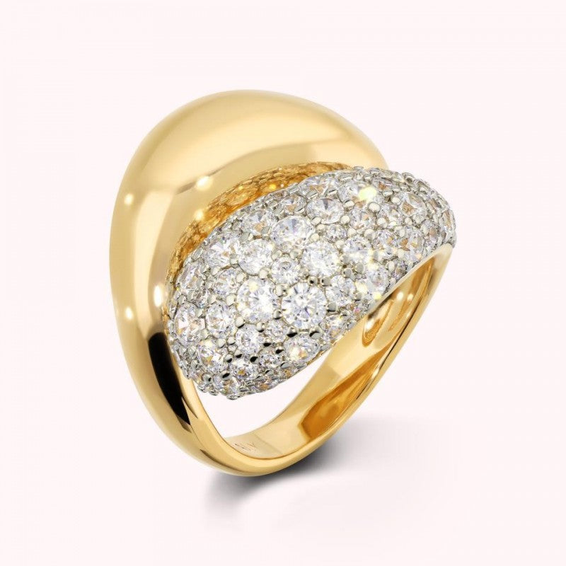 Bronzallure Contrarie Ring Half Mixed Pave S WSBZ02505Y.WR-16