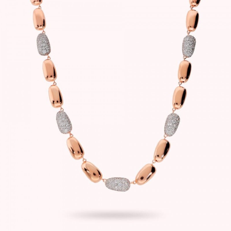 Bronzallure Pave And Metal Alterned Necklace WSBZ02515.WR