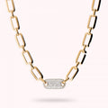 Bronzallure Necklace With Mixed Pave Link Ye WSBZ02518Y.WR